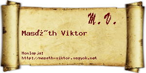 Masáth Viktor névjegykártya